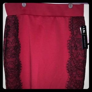 I.N. San Francisco, Medium, Red/Black Skirt NWT